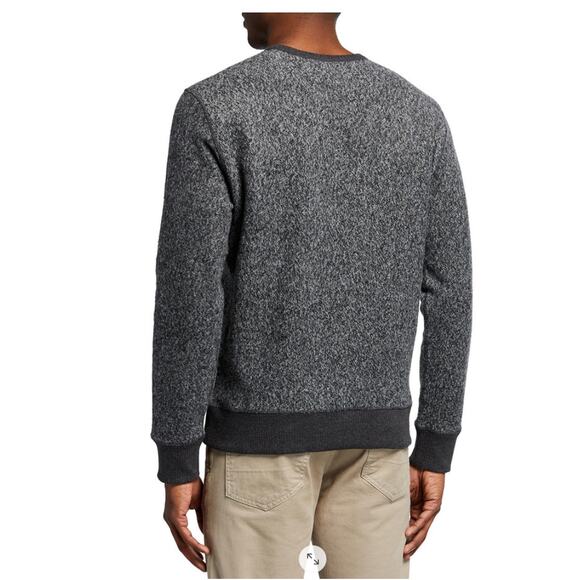 Rails Heston Reversible Melange Sweater Mens Medium Heather Black New Pullover - Picture 2 of 9